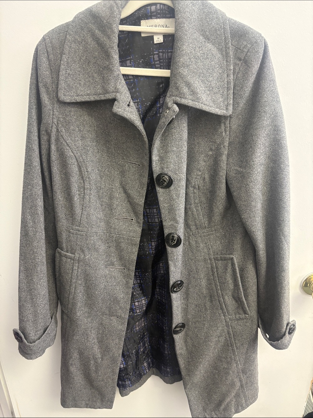 Merona Gray Button-Front Pea Coat
